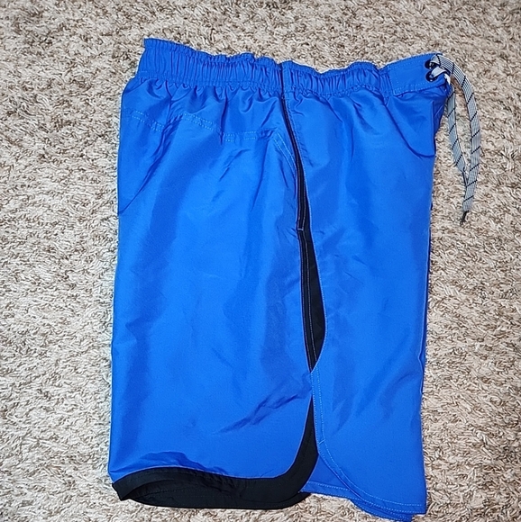 Nike Swim Trunks Mens Medium Blue Black White Shorts 717384-425 - Picture 3 of 6